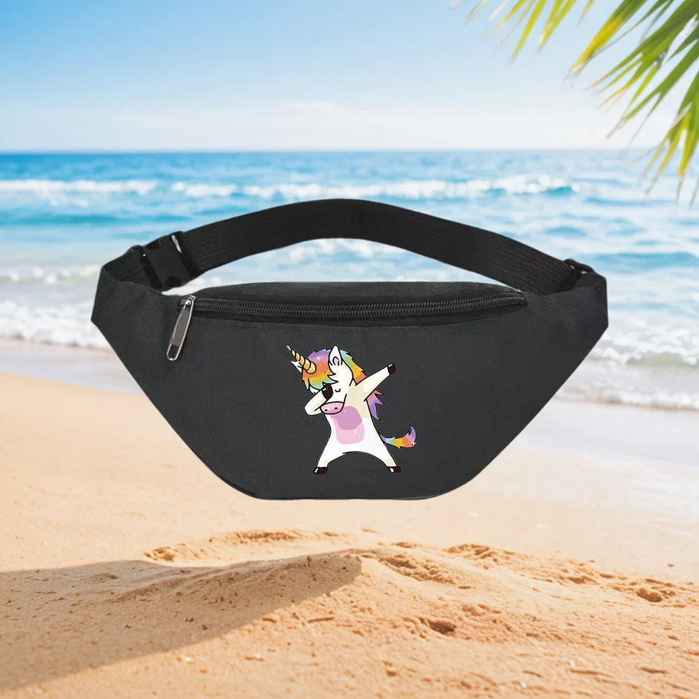 

Dabbing Unicorn Design Fashionable Waist Pack Crossbody Chest Bag Street Casual Sporty Simple Unique Printed Design