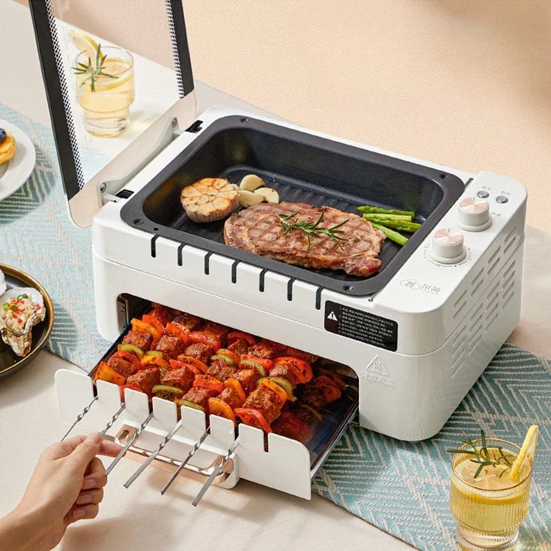 

Kebab machine new barbecue plate electric barbecue stove household smokeless barbecue household fully automatic