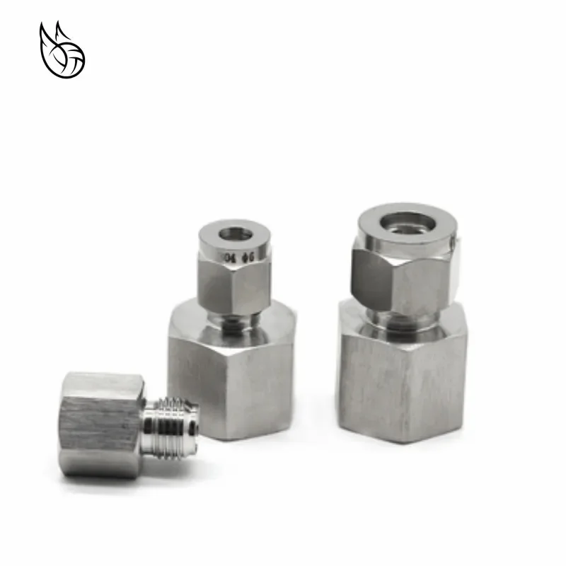 

304 SS Stainless Steel Pipe Connector 6-12mm Pipe OD to 1/8" 1/4" 3/8" 1/2" Female Thread Double Ferrule Tube Fittings