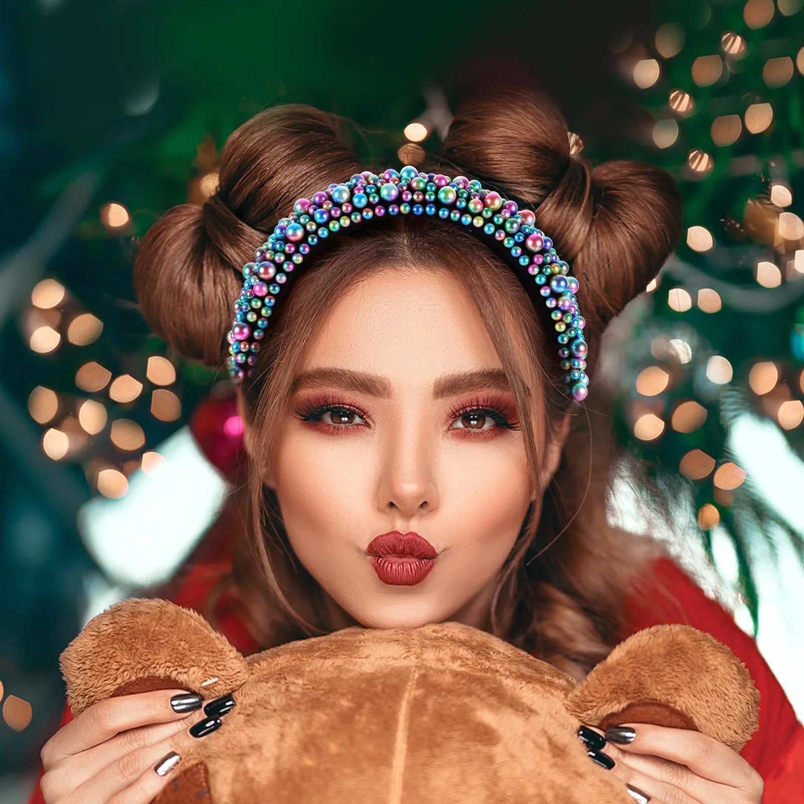 

Pearl Headband 4cm Wide Women Hair Bands Accessories Styling Tools Face Wash Festivals Pearl Hair Decorations Spa