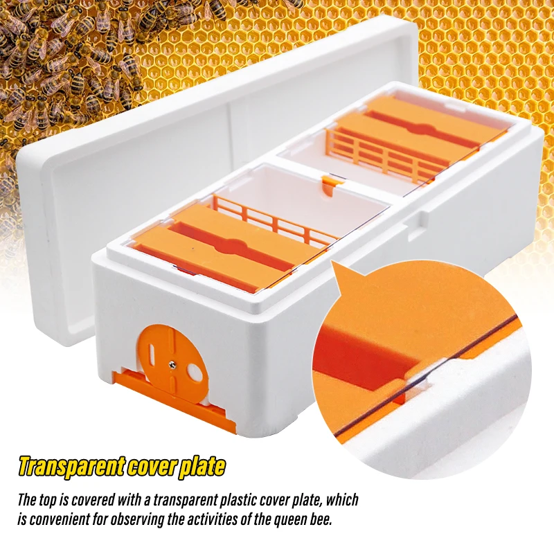 Beekeeping Hive Queen Bee Box Multi-Functional High Strength EPS Foam Two Queens Queen Rearing Nuc Bee Mating Box Nuc Beehive