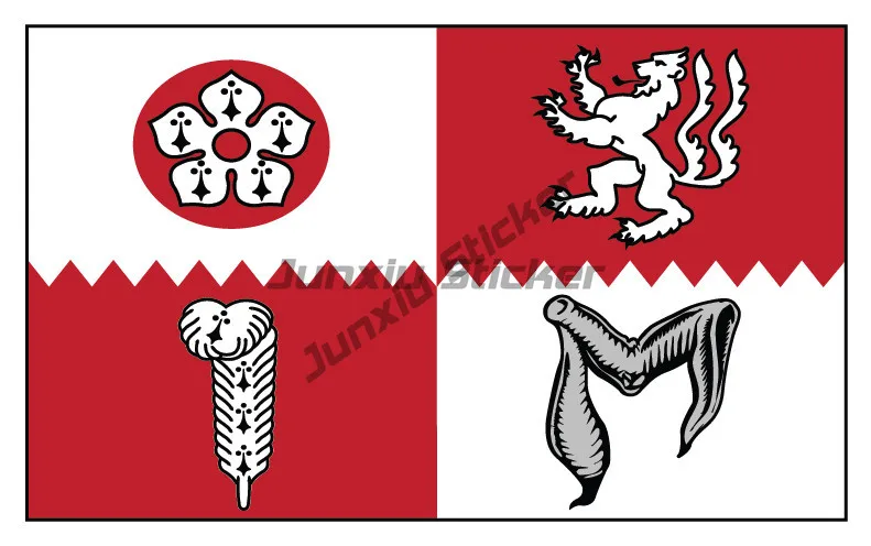 

LEICESTERSHIRE LEICESTER EMBLEM FLAG VINYL STICKERS CAR VAN TRUCK TAXI LORRY