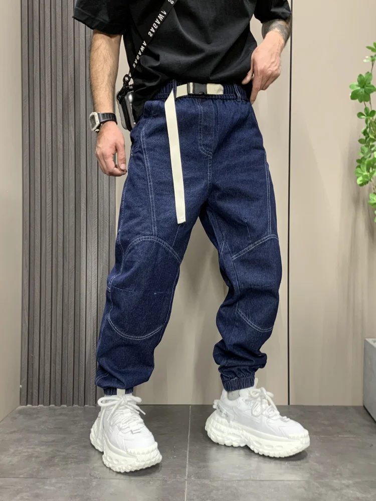 

Мужские прямые джинсы с начесом, широкие, повседневные, со средней посадкой, длинные брюки, молодежные, модные, удобные, китайский бренд, 2024 Au...