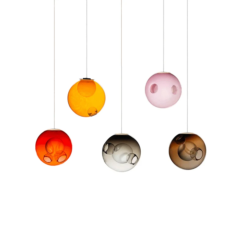 

Clear Glass Ball Pendant Lights Stairwell Decoration Led Dimmable Colorful Hanging Lamp for Ceiling Pendant Lamps over Sink