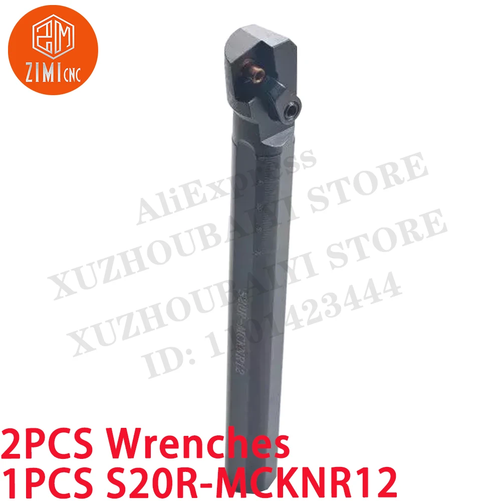 1PCS S20R-MCKNR12 haste de barra de mandrilar indexável circular mão direita ferramentas de torno de 75 graus inserções de carboneto ferramenta de corte mecânico CNC