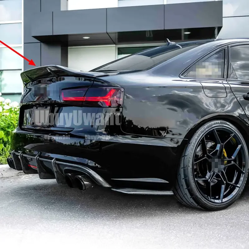 Für Audi A6 C7 R-Stil Spoiler Kohlefaser/geschmiedeter Carbon Heckspoiler Kofferraumflügel 2012 2013 2014 2015 2016