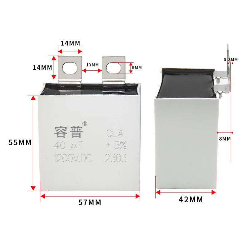 Imagem -02 - Filme Fino Insensível Capacitor Não Polar Cla 1200v 40uf 1200vdc