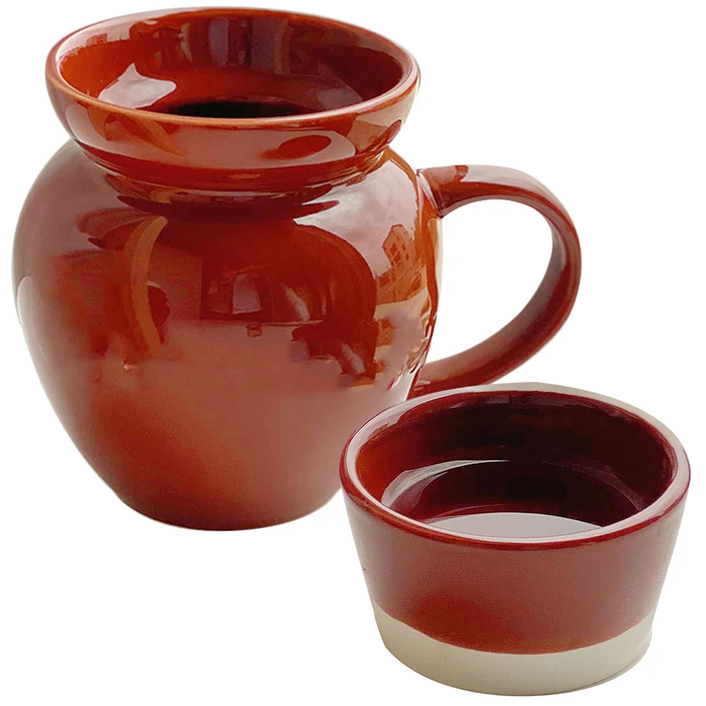 

Creative Design Mug Novelty Tea Cups Ceramic Pickle Jar Shape Cute Water Porcelain Coffee