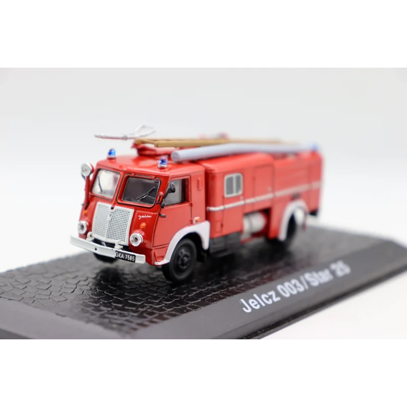 Diecast 1/72 escala Jelcz 003 Star 25 motor de bomberos coche en miniatura de aleación juguete coleccionable regalo adorno de exhibición de recuerdo