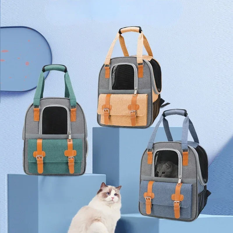 Imagem -03 - Pet Carrier Bolsa para Gatos e Cães Mochila de Viagem Portátil Bolsa Frontal Conjunto de Viagem Exterior