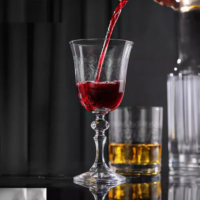 Glass retro pattern wine set Wine Spirits Champagne Whiskey glass set