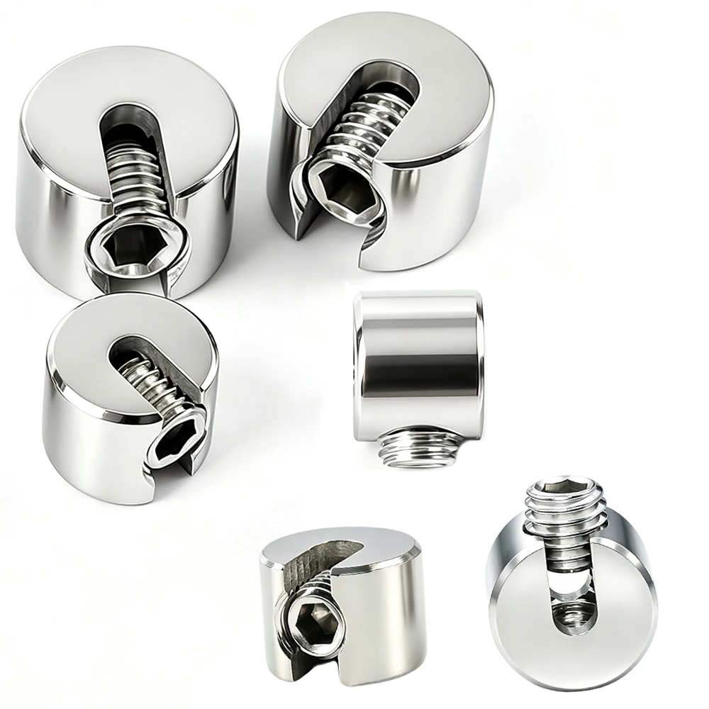 316 Stainless Steel Slotted Card Lock Clamp is Suitable for Fixing Balcony Furniture and Potted Plants With2-8mm Steel Wire Rope