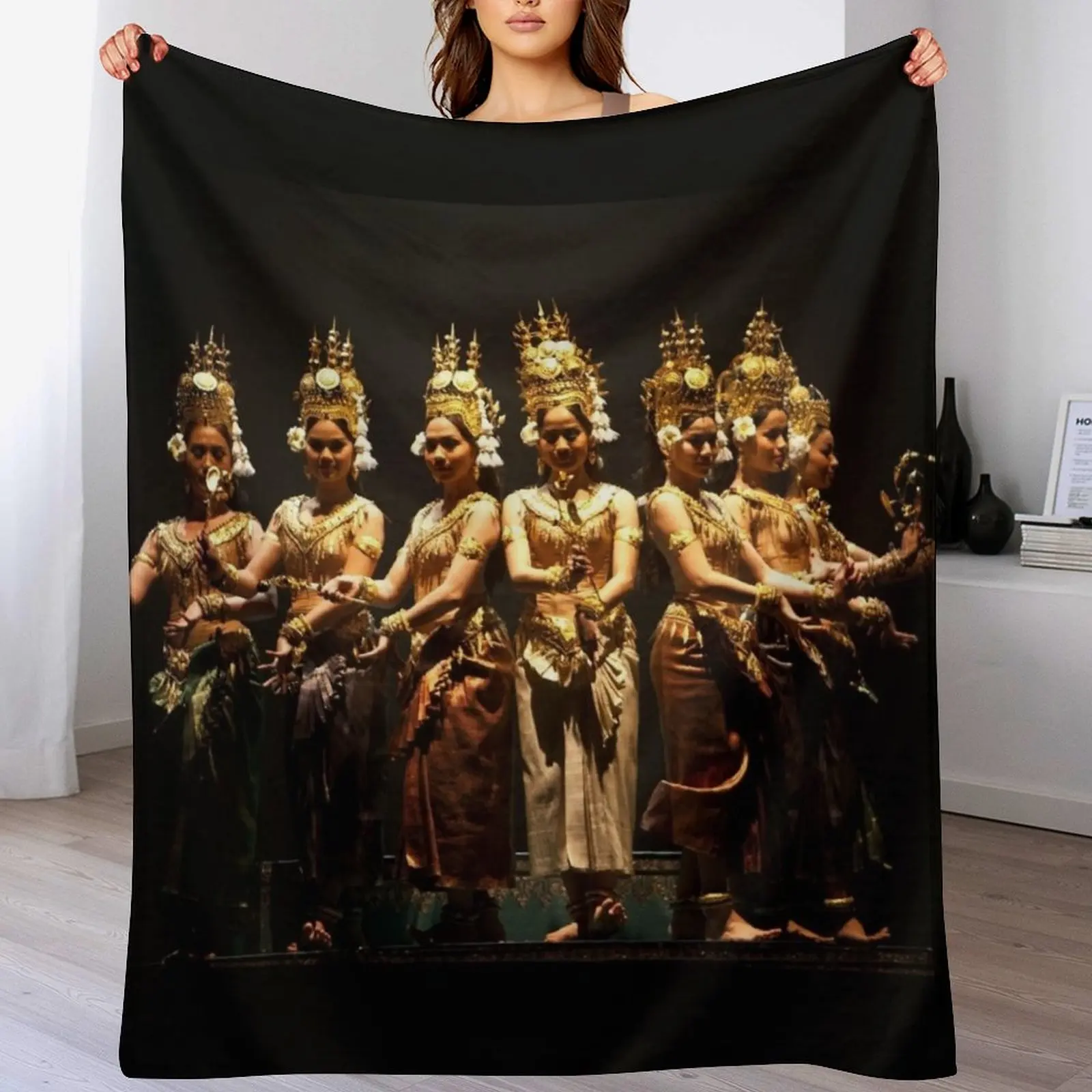 Cambodian Dancers - Aspara Khmer - 03 Throw Blanket