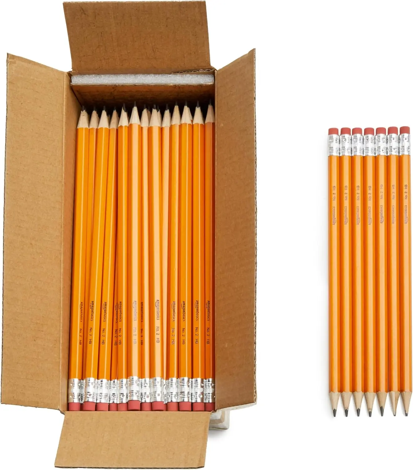 

#2 Pencils for Writing, Drawing, Sketching, Pre-sharpened HB Soft Lead with Erasers, 150 Count, Yellow
