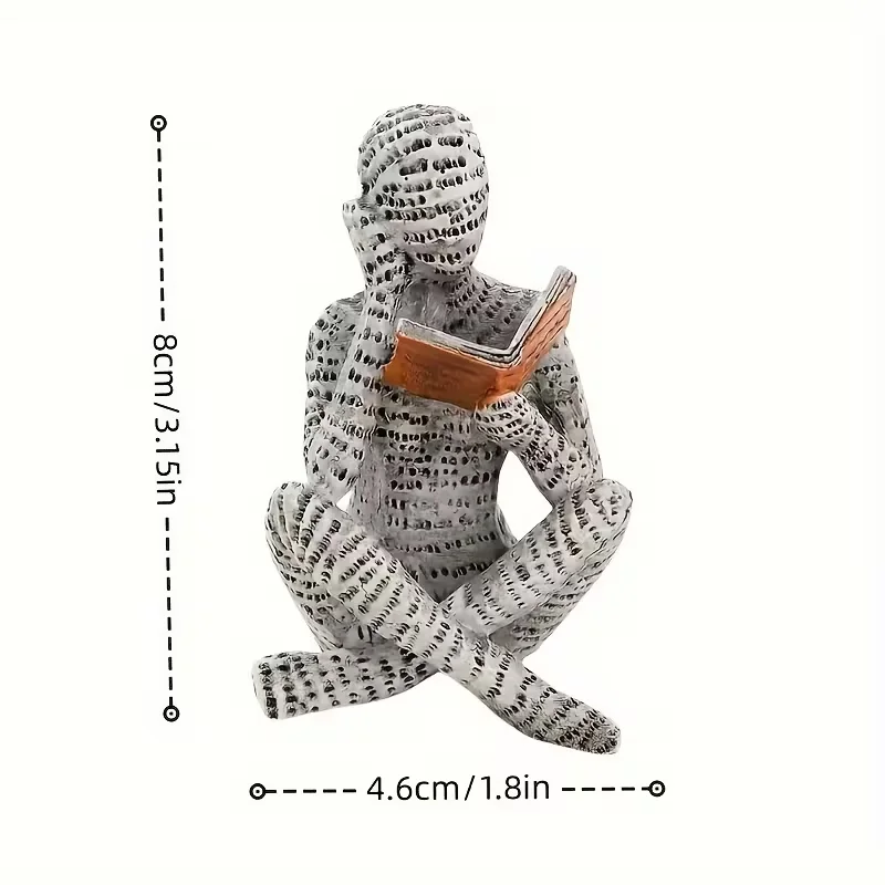 Eine abstrakte, buchförmige männliche Lesefigur – eine einzigartige „Leser“-Skulptur, eine Lesefigur zur Heimdekoration – Detail 1