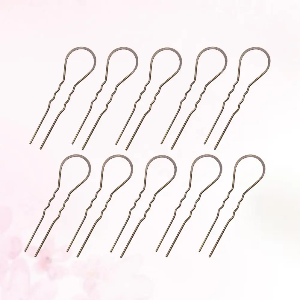 10 قطعة على شكل حرف U إكسسوارات الزفاف الذهبية للنساء مشابك العروس مقاطع معدنية غير قابلة للانزلاق أدوات شعر عصرية عتيقة #6