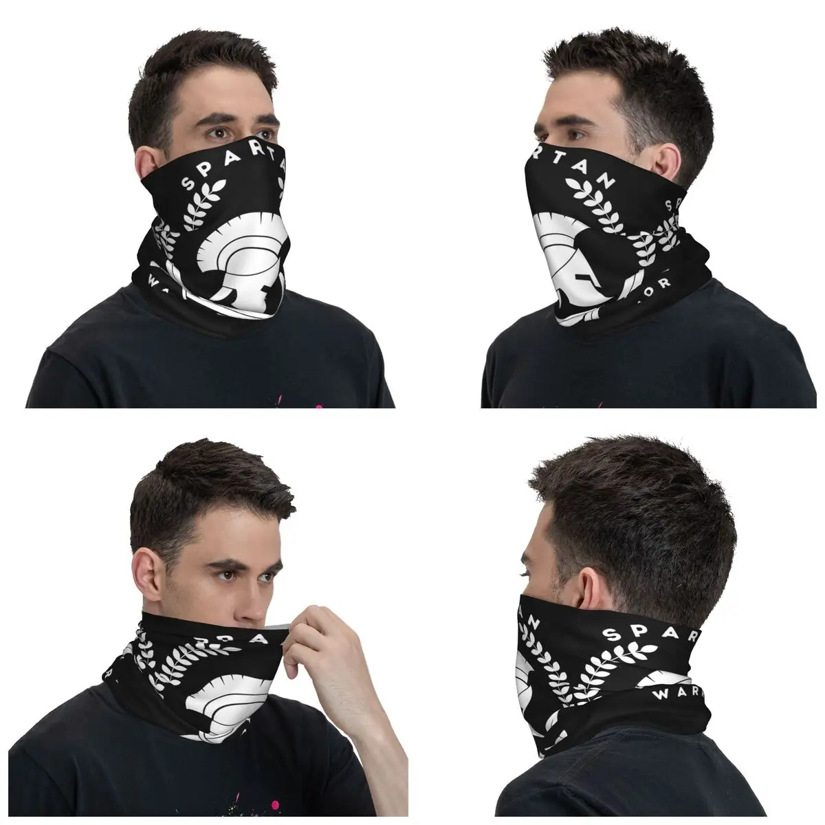 Men Women Spartan Warrior Bandana Merch Neck Gaiter Printed Cool Spartan Army Mask Scarf Balaclava For Riding Breathable