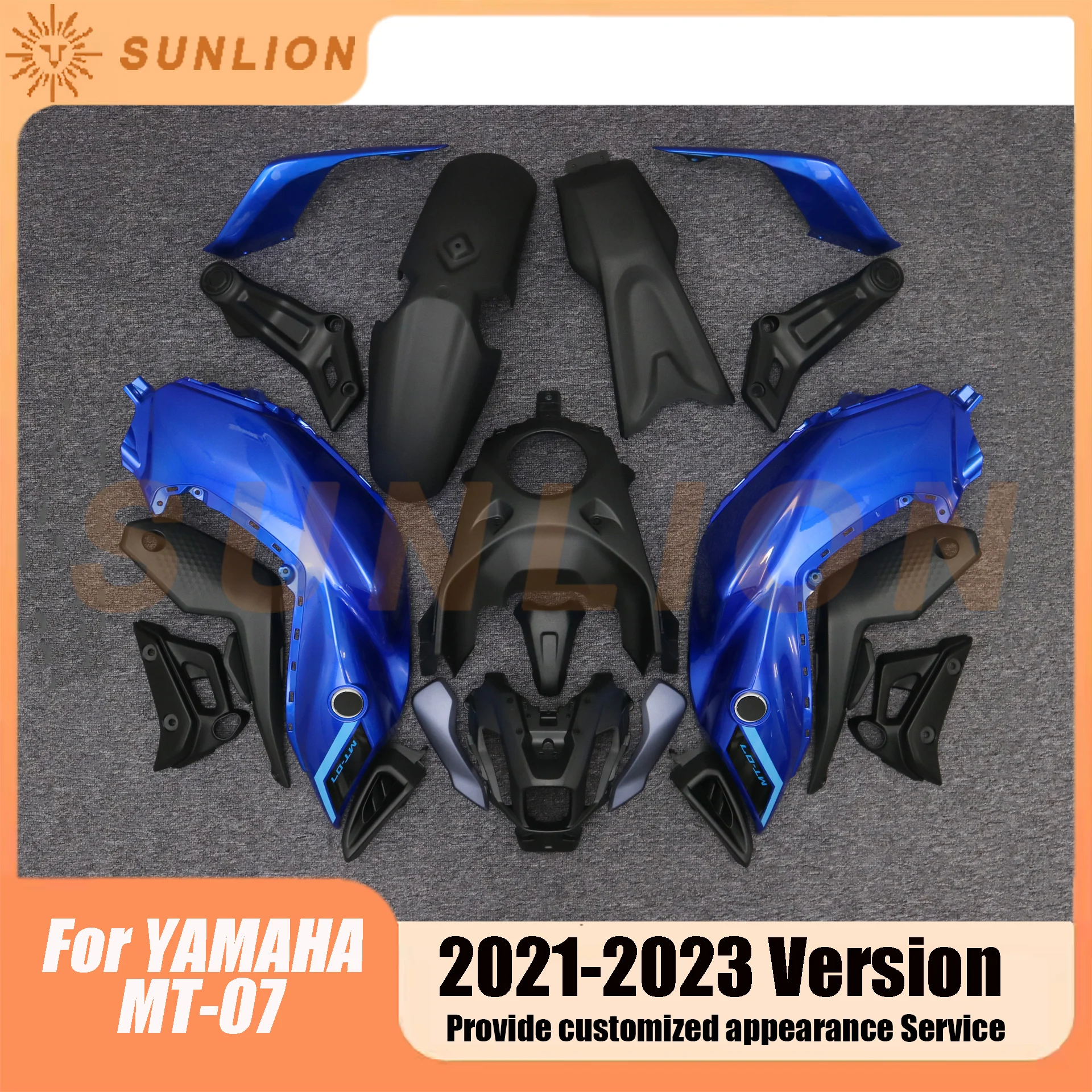 For YAMAHA MT07 MT-07 MT 07 2021 2022 2023 Motorcycle Fairings Injection Mold Painted ABS Plastic Bodywork Kit Sets