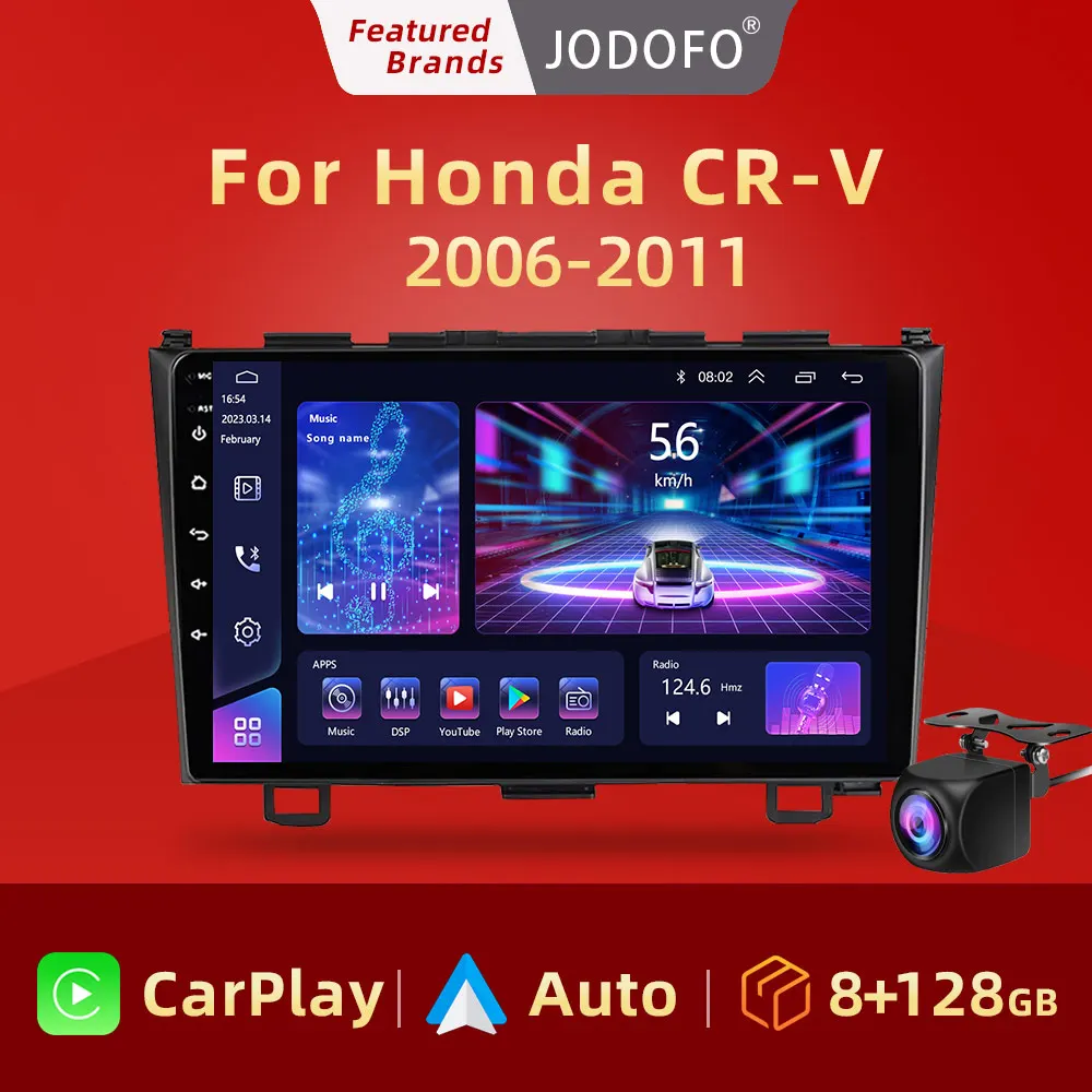 

Автомобильная магнитола Jodofo 2 Din Android 11, мультимедийный видеоплеер для Honda CRV CR-V 2006-2012, навигация GPS Carplay 4G, головное устройство DSP