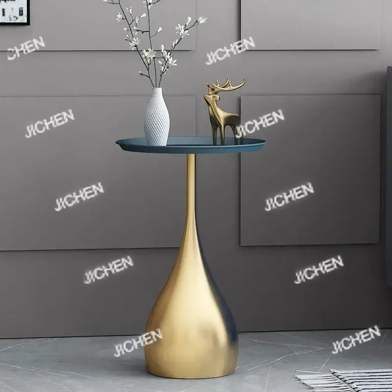 Meja Samping JCX Nordic Creative, Meja Bundar Kecil Modern Minimalis dari Besi untuk Ruang Tamu, Meja Kopi Sofa, Lemari Samping