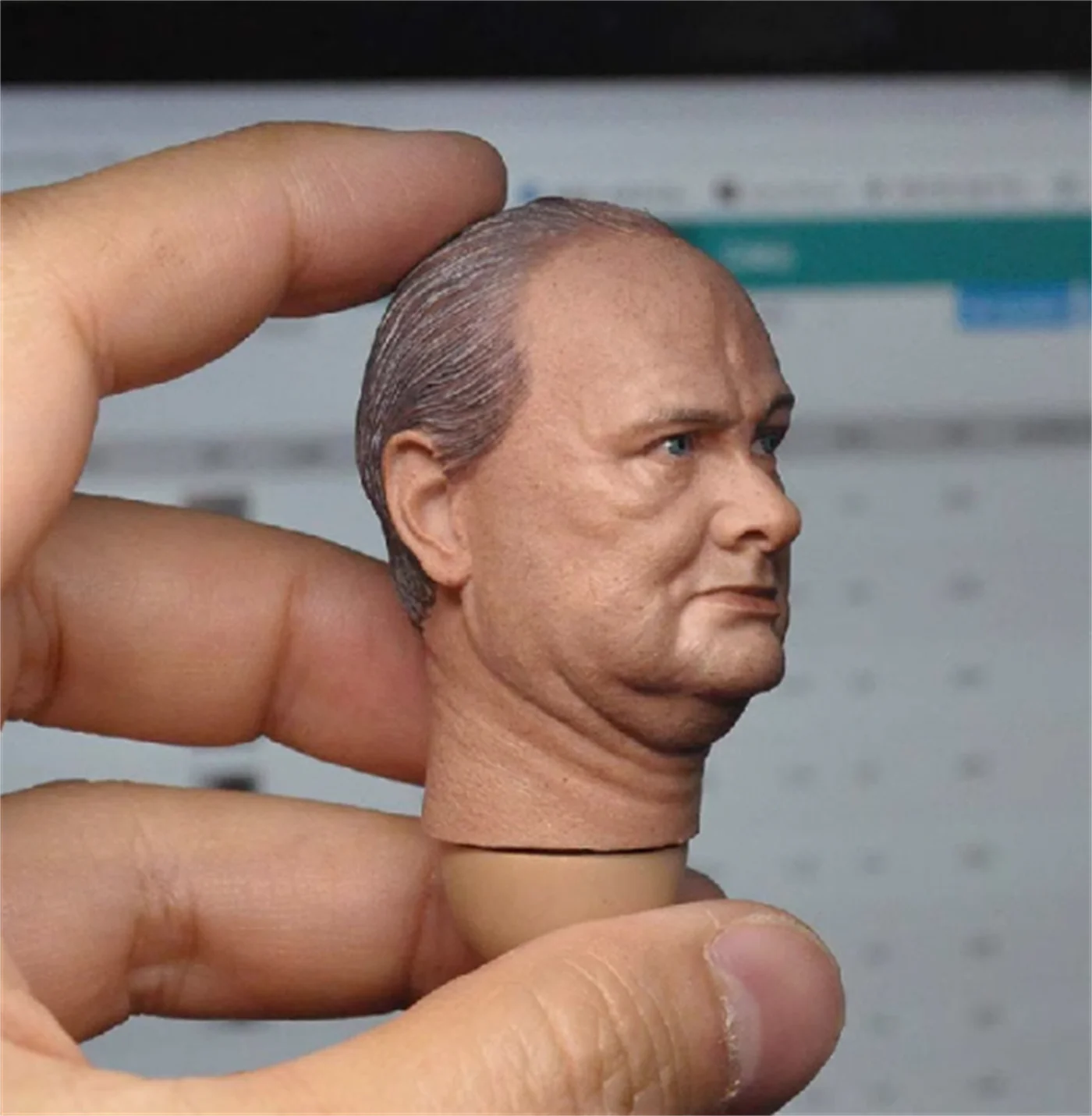 1:6 Churchill cabeza esculpida tallada para modelo de figura de acción de 12 "para muñecas de figuras de acción de 12 pulgadas