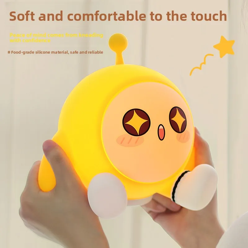 Imagen 4: Luz nocturna de dormitorio con relleno de huevo de silicona, lámpara de escritorio, luz de ambiente que brilla en la oscuridad, luz decorativa de recuerdo recargable
