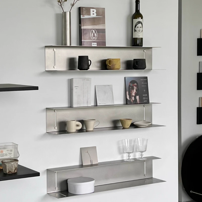 

Stainless steel wall rack shelf storage minimalist and variable combination