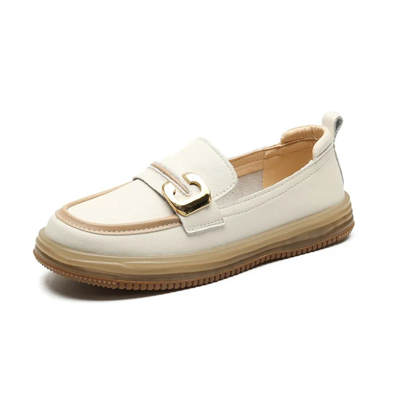 

Middle-Aged and Elderly Mom Shoes Comfortable Genuine Leather Soft Bottom Mom Shoes Shallow Mouth round Toe Flat Bottom