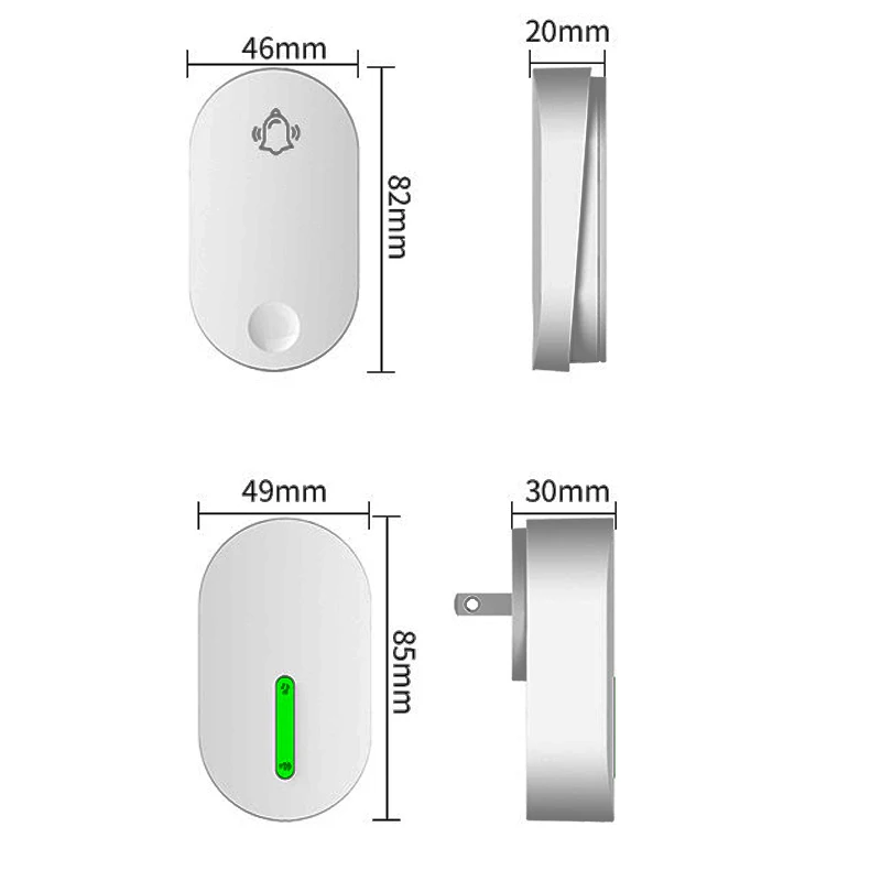 Outdoor Wireless Doorbell Waterproof House Chime Kit 100M Remote EU UK US Plug Home Garden Remote Door Bell