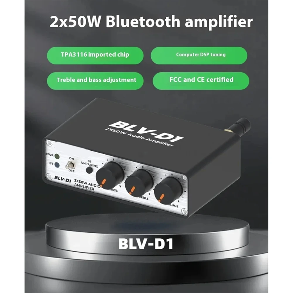 

High And Low Frequency Adjustable 2X50W TPA3116 Bluetooth 5.3D Desktop Amplifier, Designed For DSP Tuning, BLV-D1 Support-Y41A
