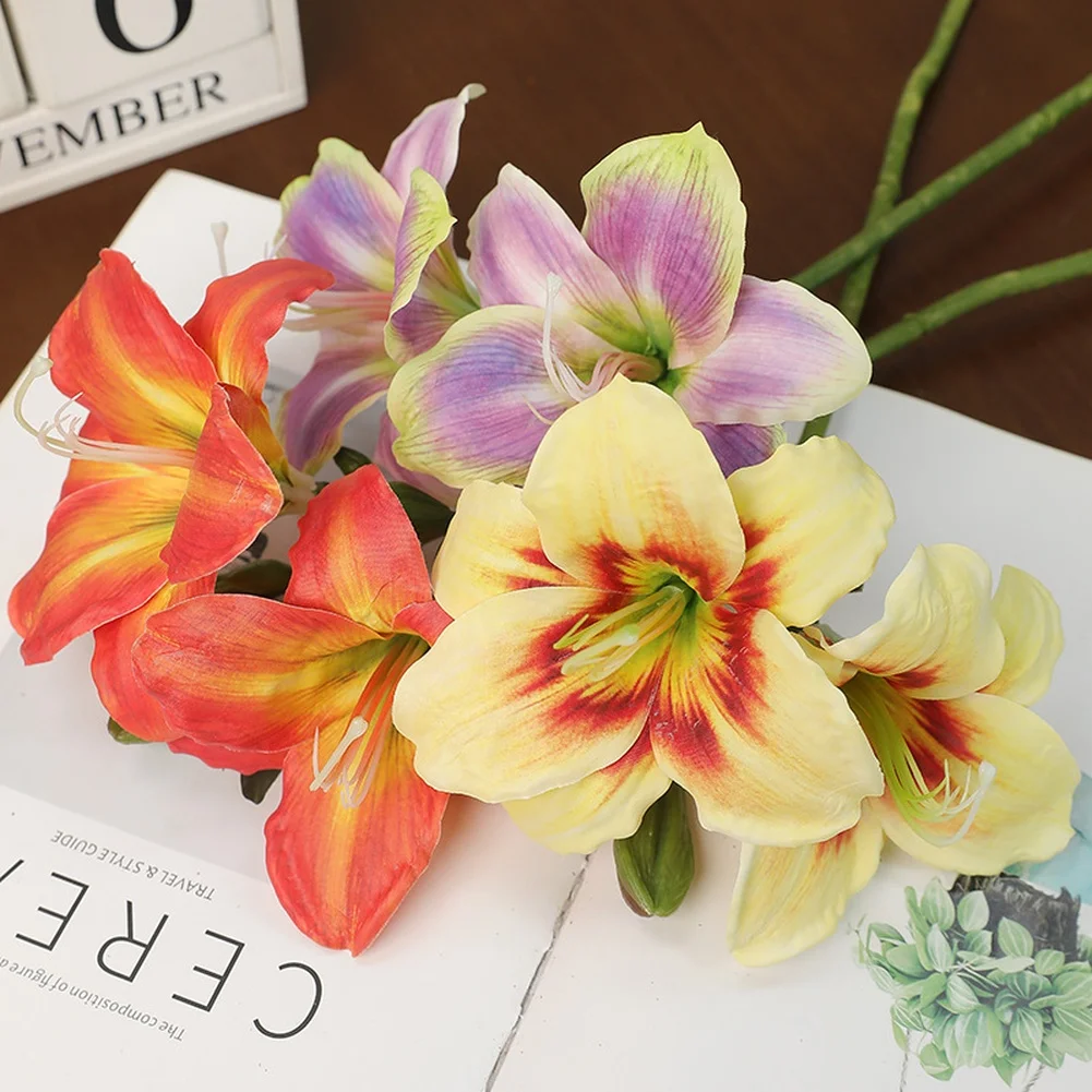 الأوركيد الاصطناعي اثنين رئيس كليفيا زهرة الحرير باقة الأوركيد ورد صناعي DIY بها بنفسك الزفاف والمنزل مكتب غرفة المعيشة الديكور