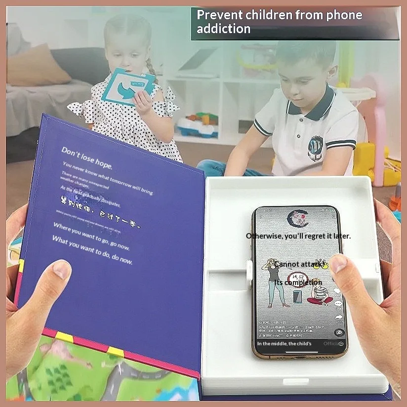 Hidden Phone Disguise Book, Multifunctional Imitation Book Reading Rack, Anti-Phone Distraction Tool for Kids &