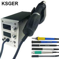 KSGER STM32 OLED T12 Temperature  2 IN 1 ALL IN ONE Hot Air Gun Dryer Digital High-Eng Rework Soldering Station Iron Handle