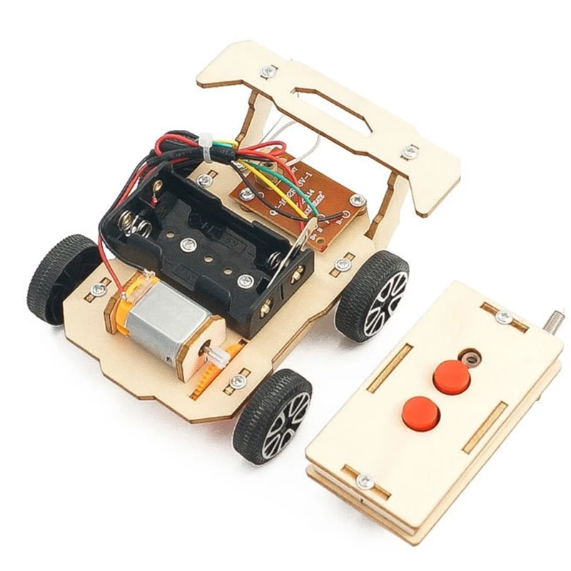 Engineering Car Building Kits Wooden Wireless Remote Control Car Model Kits