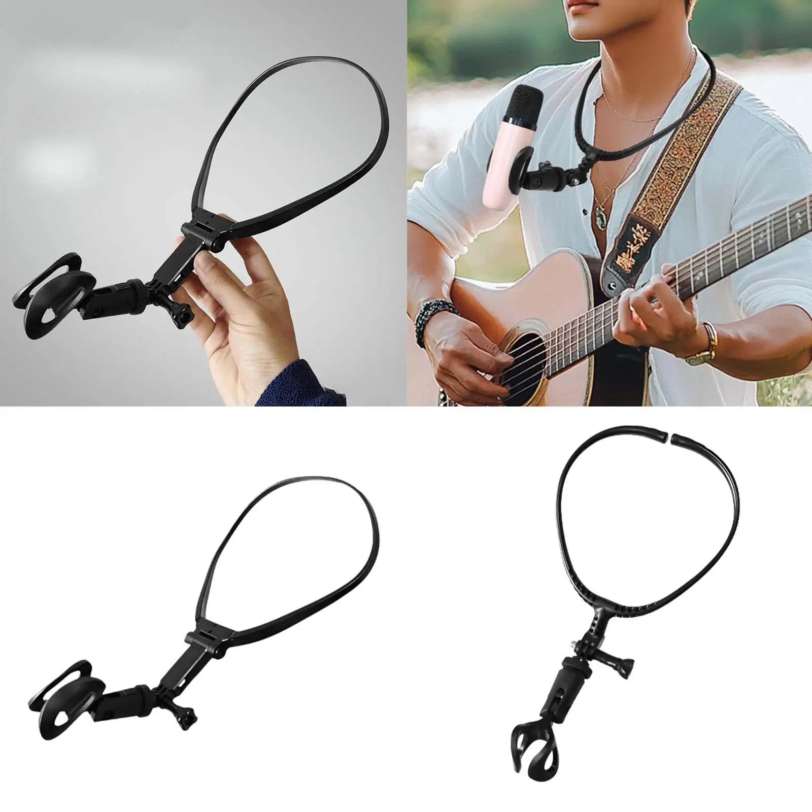 Neck Hanging Microphone Holder,Professional,Portable,Lightweight,Sturdy,Performance Mic Stand Stage Accessories,