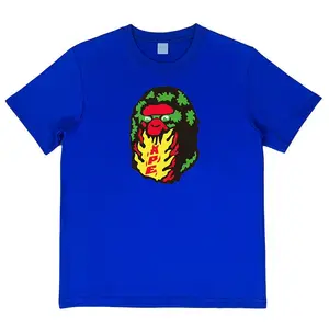 Bape Shark قصير الأكمام مشترك متخصص طباعة القطن طاقم الرقبة فضفاض تي شيرت نصف كم الأزواج الذكور والإناث الأكمام القصيرة أعلى 10 مبيعات نعال تأثيري لوفي - رقم 1