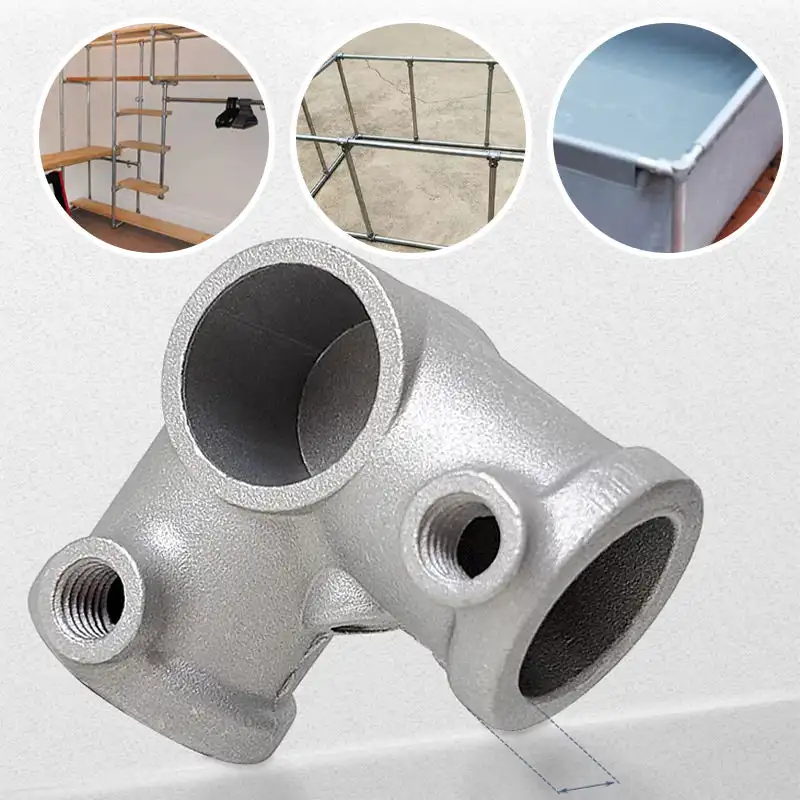 Pipe Fitting Connector Aluminum Alloy Steel Circular Pipe Connector Elbow Corner Frame Fasteners DN15 DN20 DN25 1/2 3/4 1inch