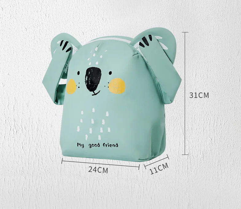 Mochila escolar de jardín de infantes con bordado personalizado, mochila de Koala de animales de dibujos animados ultraligera, impermeable, bolso creativo para niños