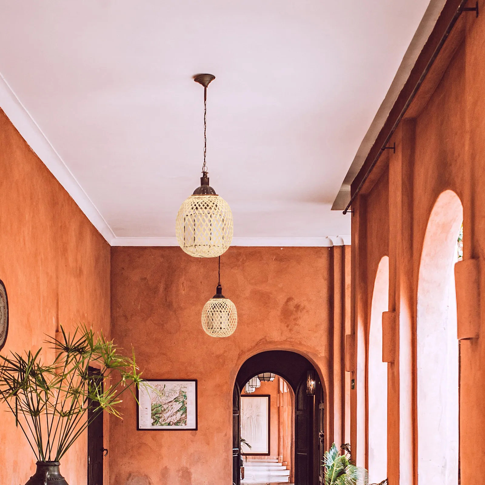 

Бамбуковый абажур премиум-класса с плетеным дизайном, простая установка, для дома и отелей, сменный светильник для настольной лампы, чехол для освещения