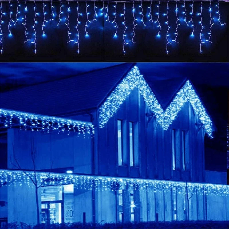 

220V 110V 5m Drop 0.3m/0.4m/0.5m Garden Party Decorations Christmas Outdoor Curtain Icicle String LED Lights