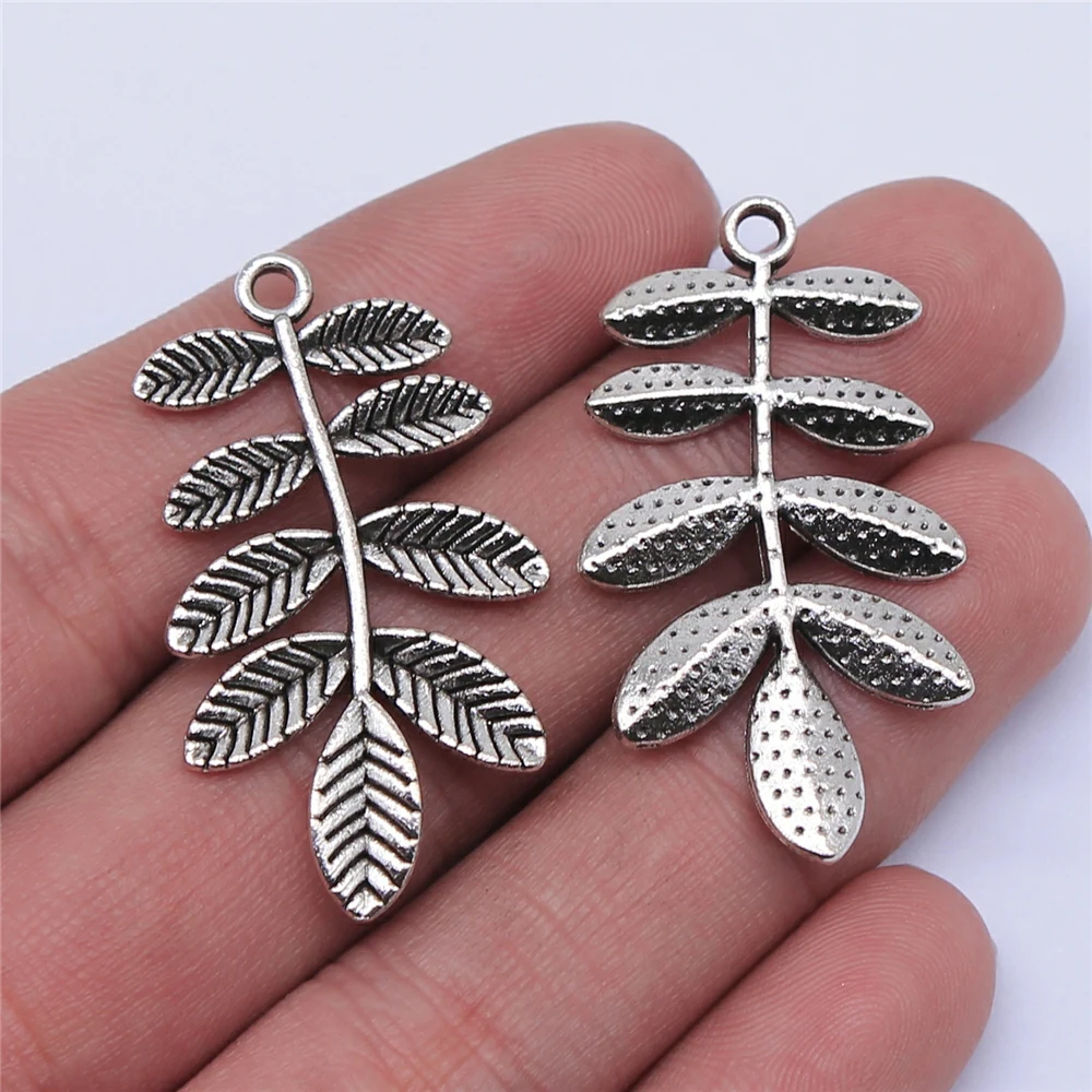 WYSIWYG 5pcs 38x22mm Antique Bronze Color Antique Silver Color Branches Charms For Jewelry Making DIY Jewelry Findings