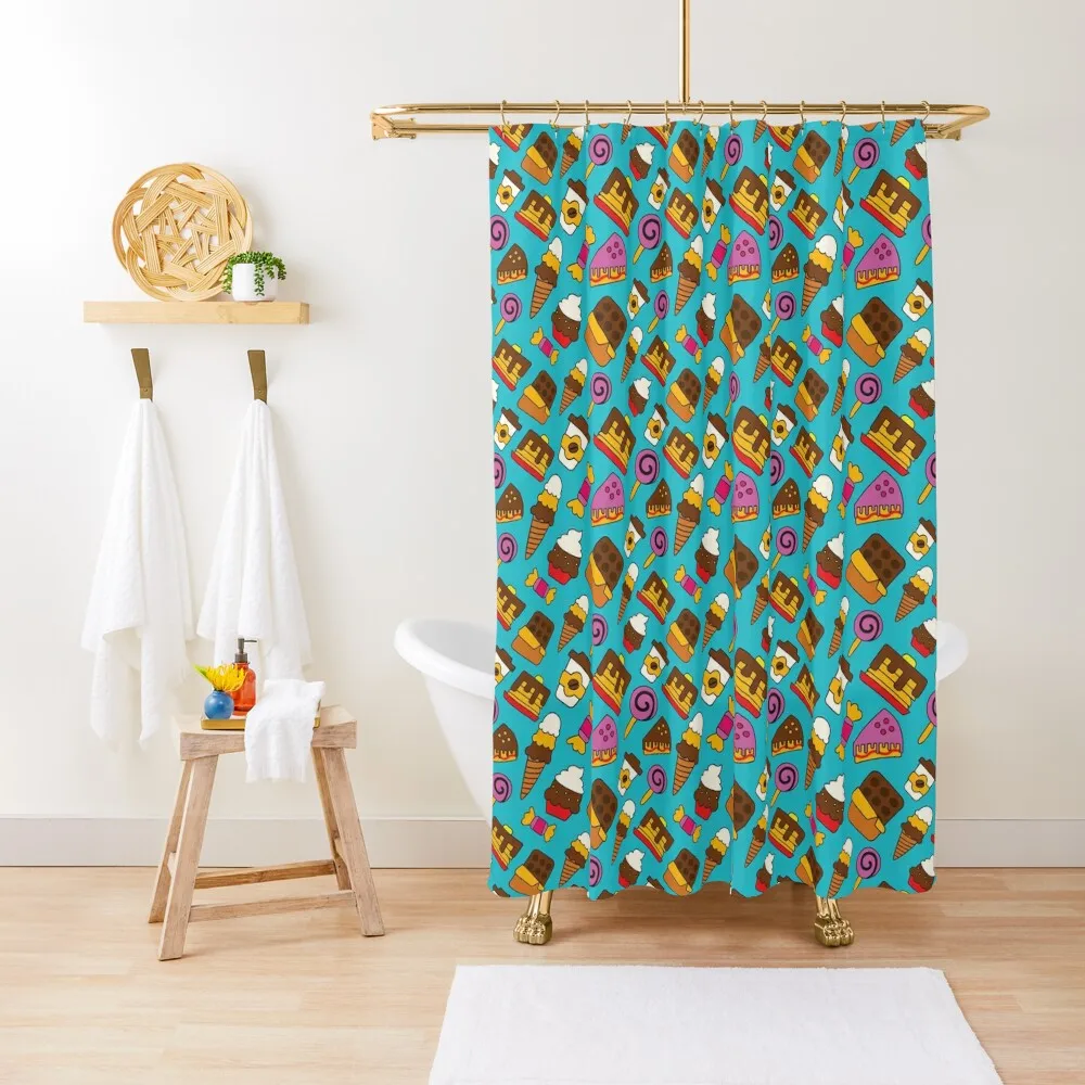 

Simplified Sweets Pattern, cute kawaii pastry design Shower Curtain Luxury Bathroom Bathroom And Shower Curtain