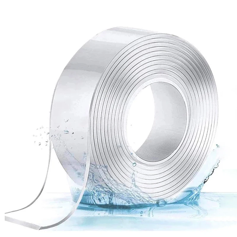 Adhesivo Nano de doble cara fuerte de 3M y 5M de largo, cinta acrílica transparente sin marcas, pegatinas de pared para electrodomésticos, mejoras para el hogar