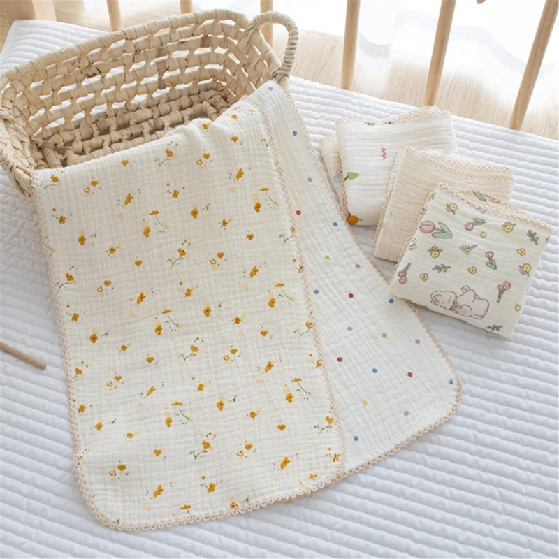 Pano arroto do bebê, babador algodão absorvente macio babador 4 camadas respirável para meninos meninas recém-nascidos