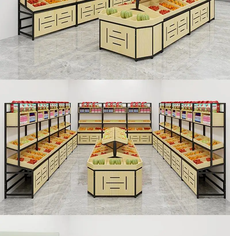 Display rack, fresh supermarket fruit store cabinet, multi-layer shelf, fruit display frame