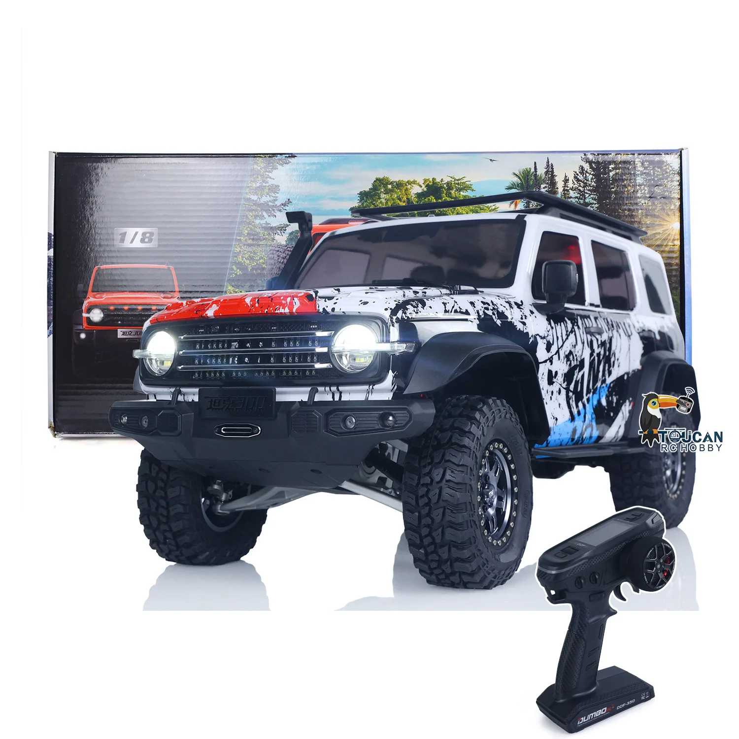 1/8 RC クローラーカータンク 300 記念版 4WD ラジコンオフロード車両アクスルロックブラシ付きモーター ESC ライトメタルアーム