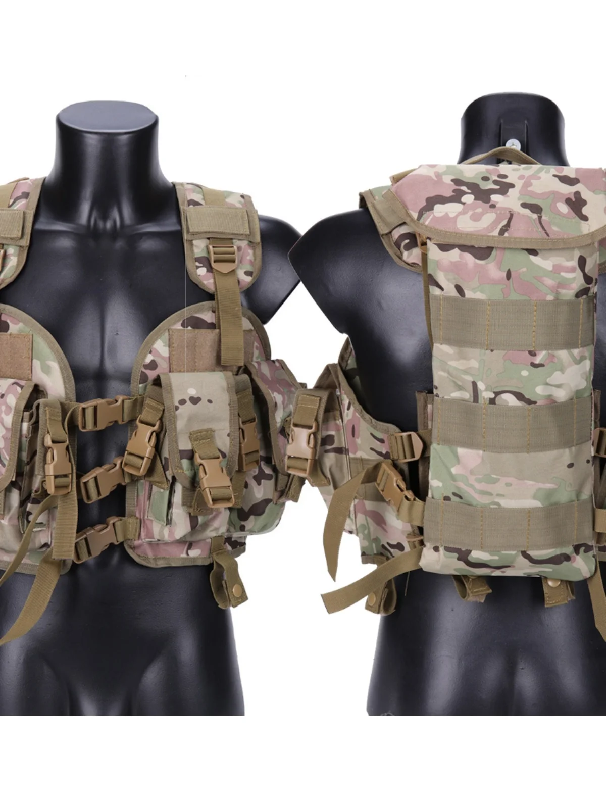 戦術迷彩ベスト-シールチーム4-モジュール保護-mc-ウォーターバッグ付き-耐摩耗性-通気性-戦術ボディアーマー