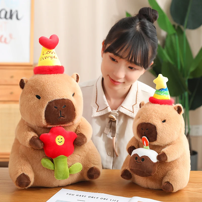 40cm Capybara Plush Doll Cute Capibara Anime Fluffty Toy Kawaii Plushie Happy Birthday Gift for Girl Friend Soft Stuffed Animals