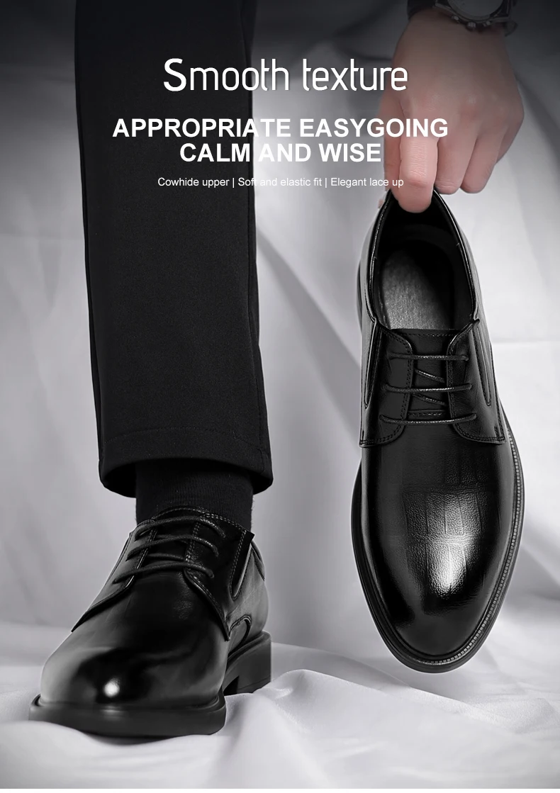 Zapatos Formales Business Class Para Hombre - Negro, Punta De Ala, Talla 42 1/3 EU