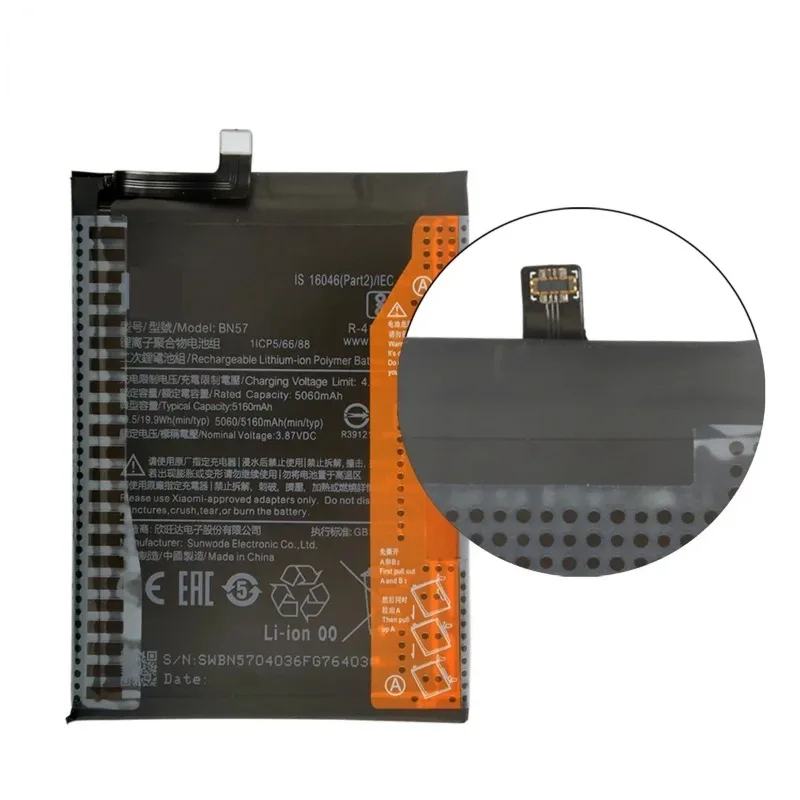 New BN57 5160mAh Replacement Batteries  For Xiaomi Pocophone X3 Pro/X3 Poco  Phone